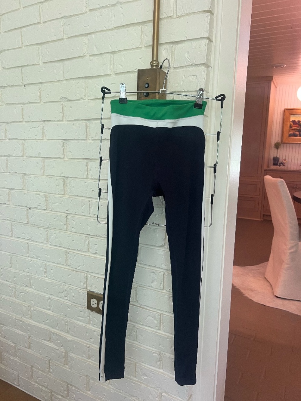 Splits 59 Navy & White Stripe Leggings (Size Small)